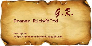 Graner Richárd névjegykártya